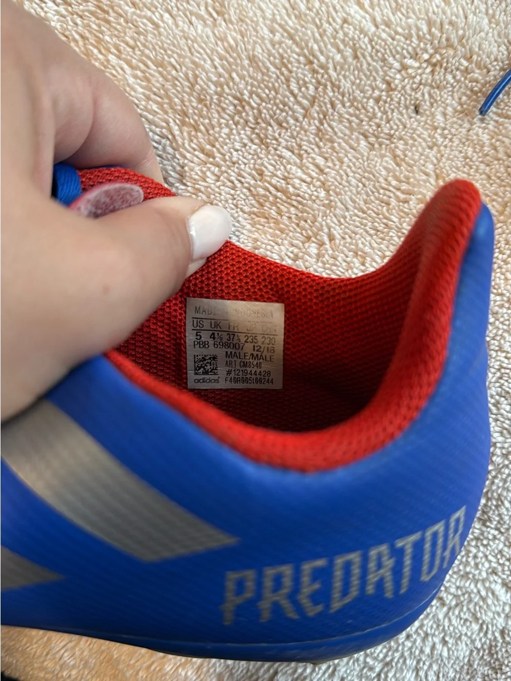 Adidas Predator Kids Blue & Red Soccer Cleats